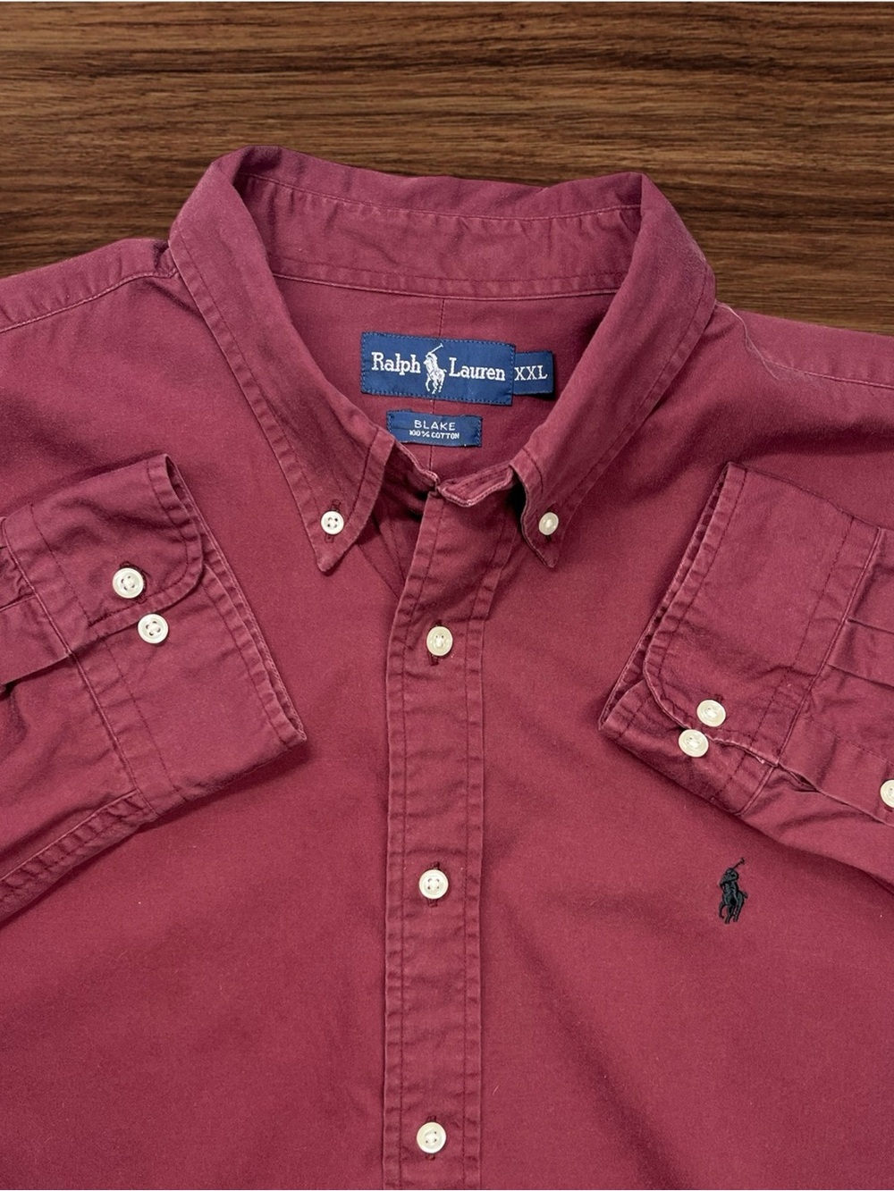 Ralph Lauren Blake Solid Maroon Button Down Shirt. Size XXL - Picture 4 of 4